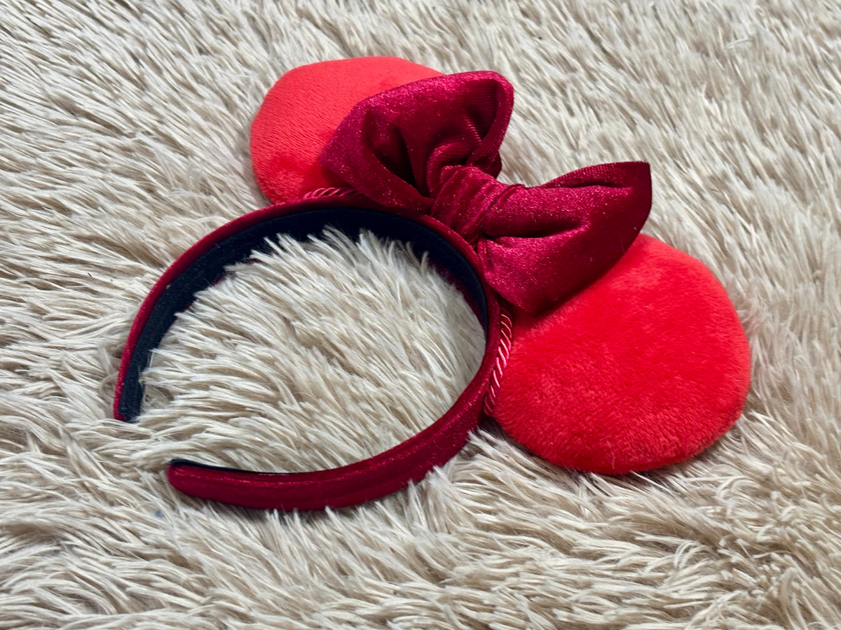 Red Plush Ear Headband