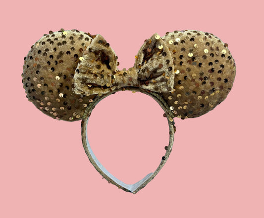 Gold Velvet Sequin Ears