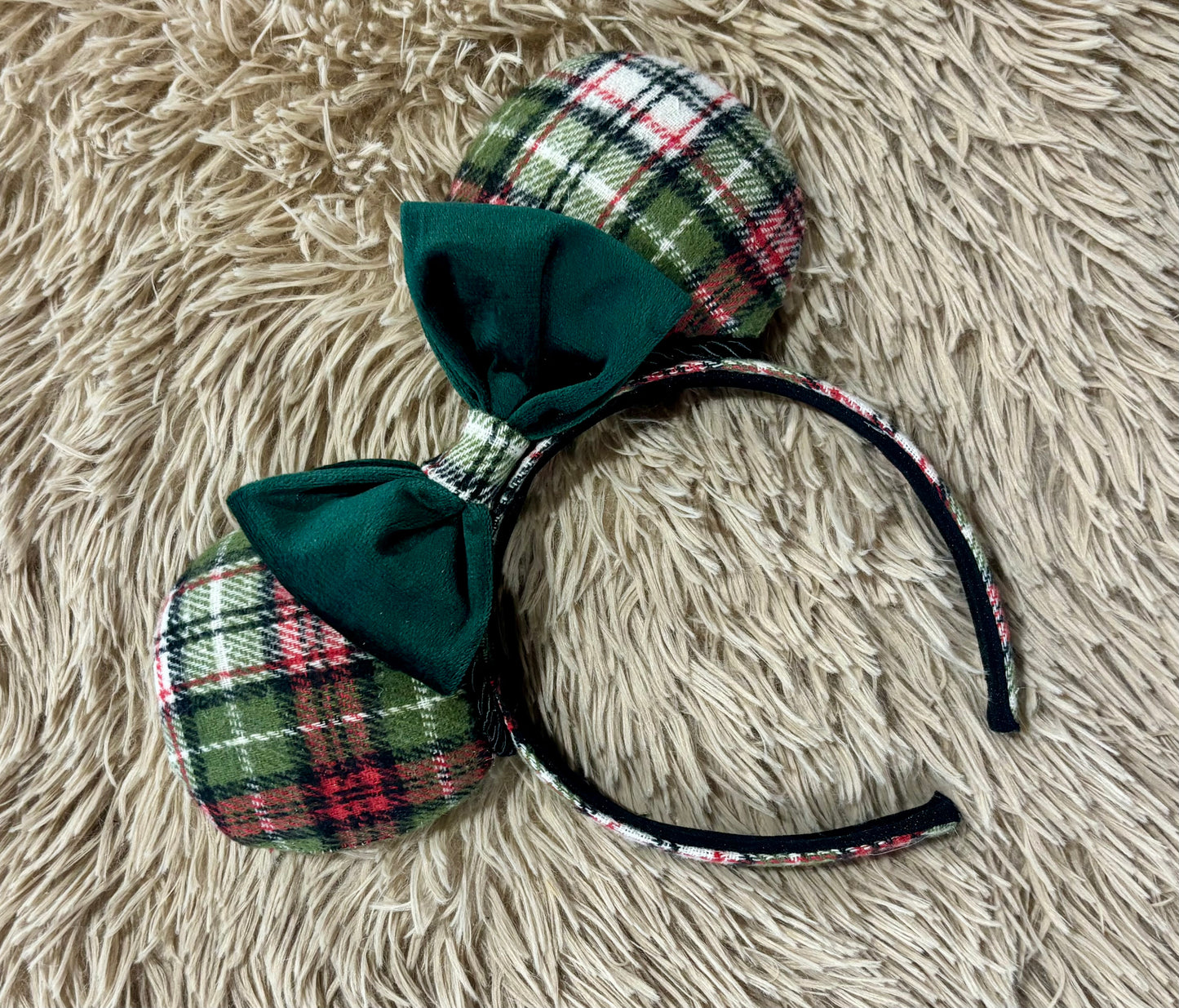 Plaid & Pine Green Ears