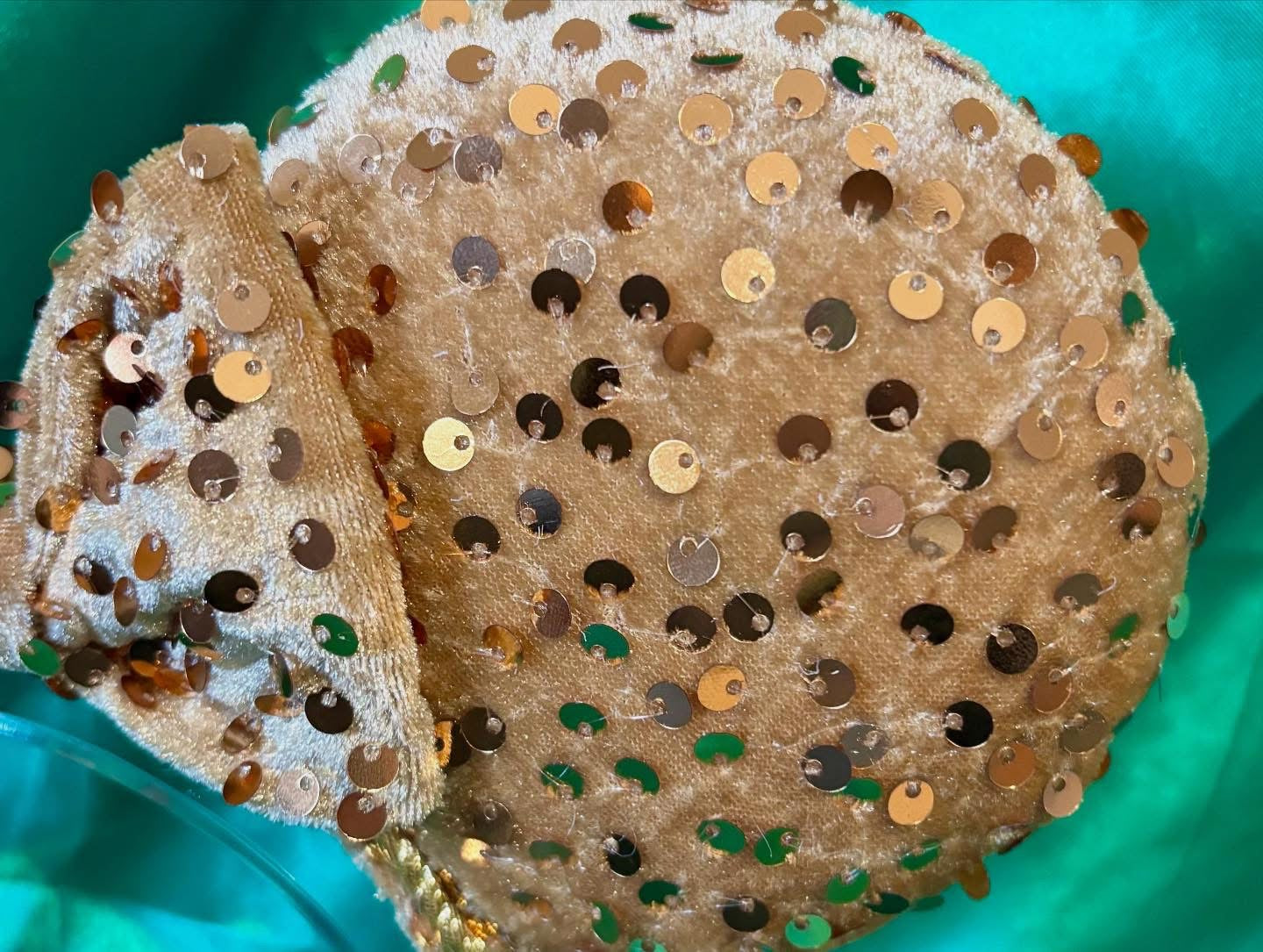 Gold Velvet Sequin Mouse Ears -  Deluxe Theme Park Headband