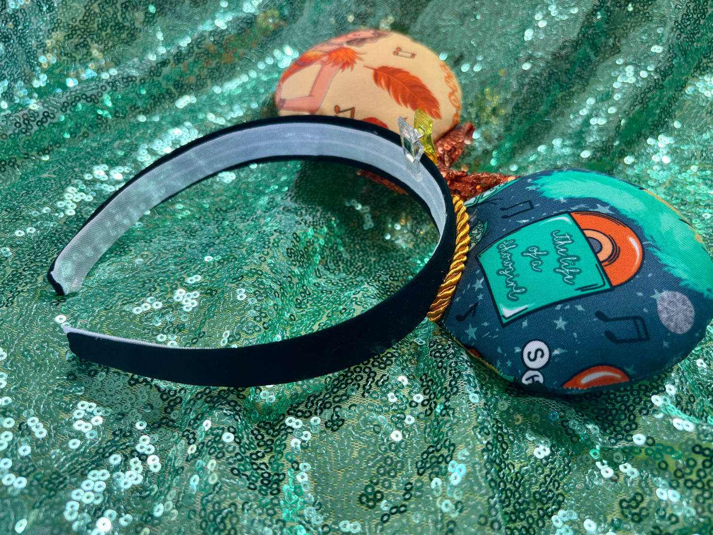 Wish List Mouse Ears | LOAS Inspired Orange Sequin Bow Theme Park Headband