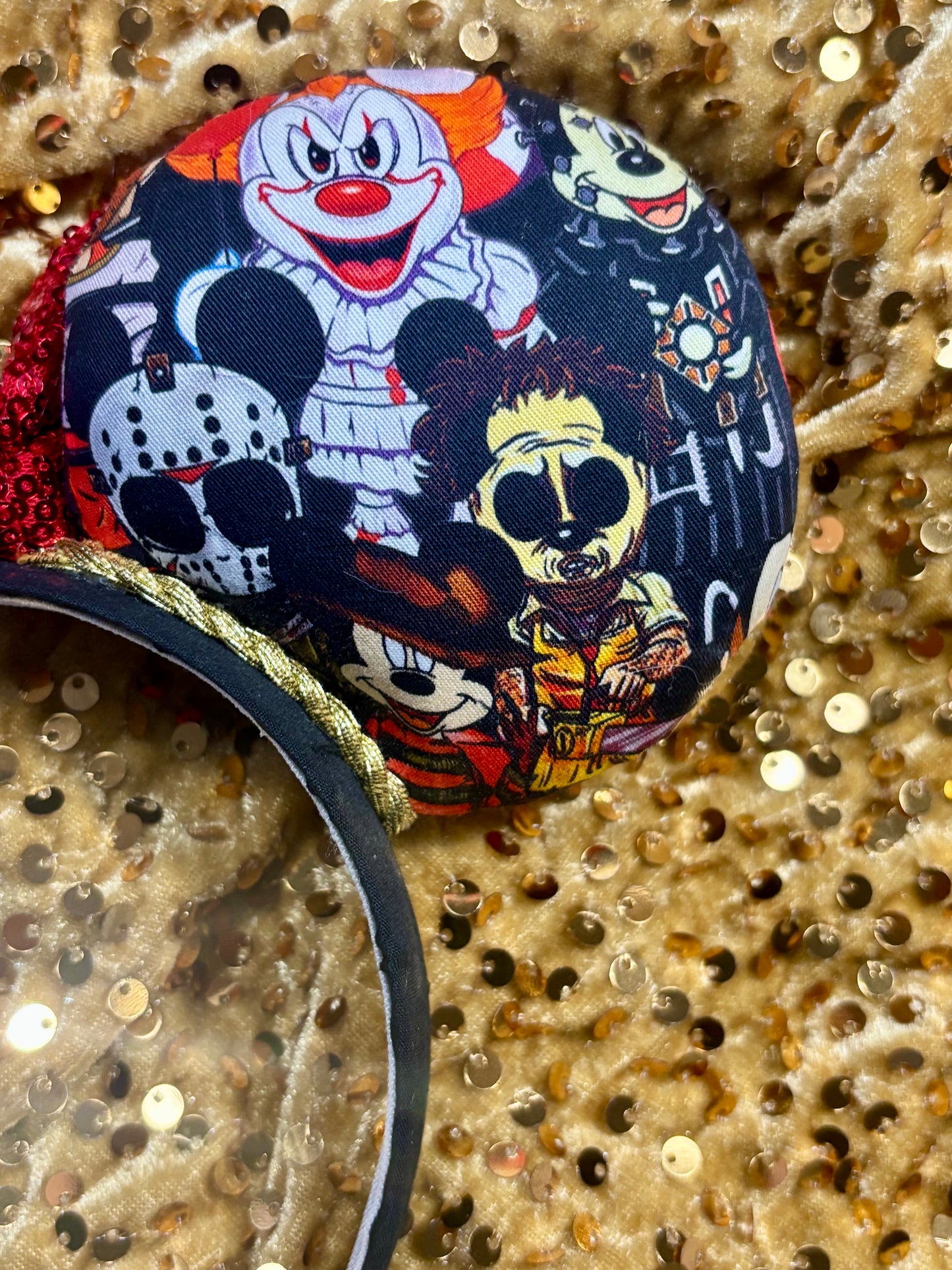 Horror Toons Mouse Ears - Halloween Villain Theme Park Headband