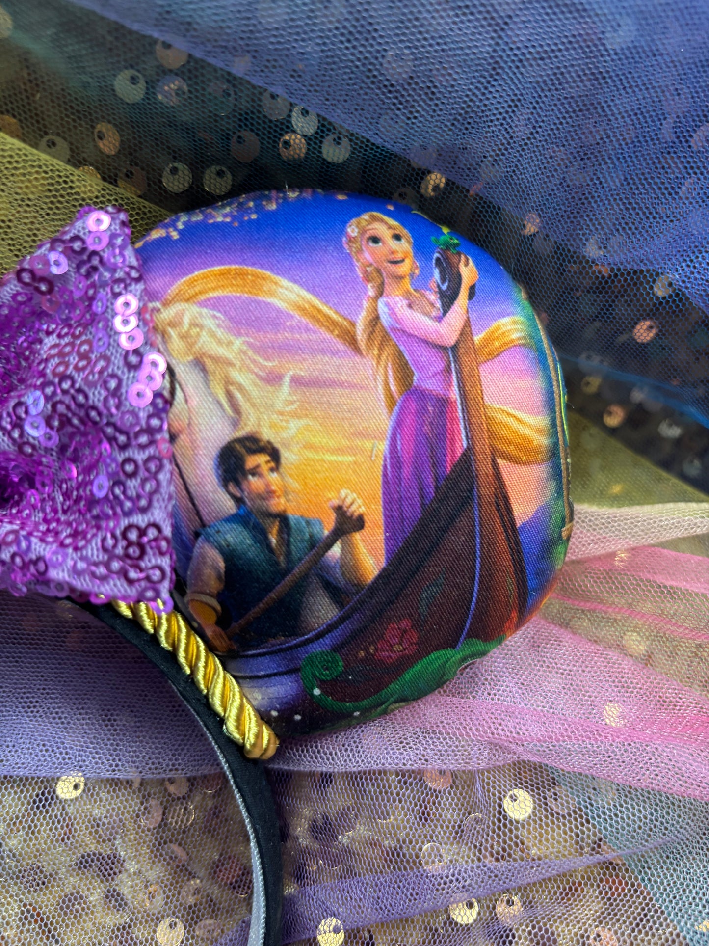 Tangled Inspired Mouse Ears - Rapunzel Purple Mickey Ears Headband