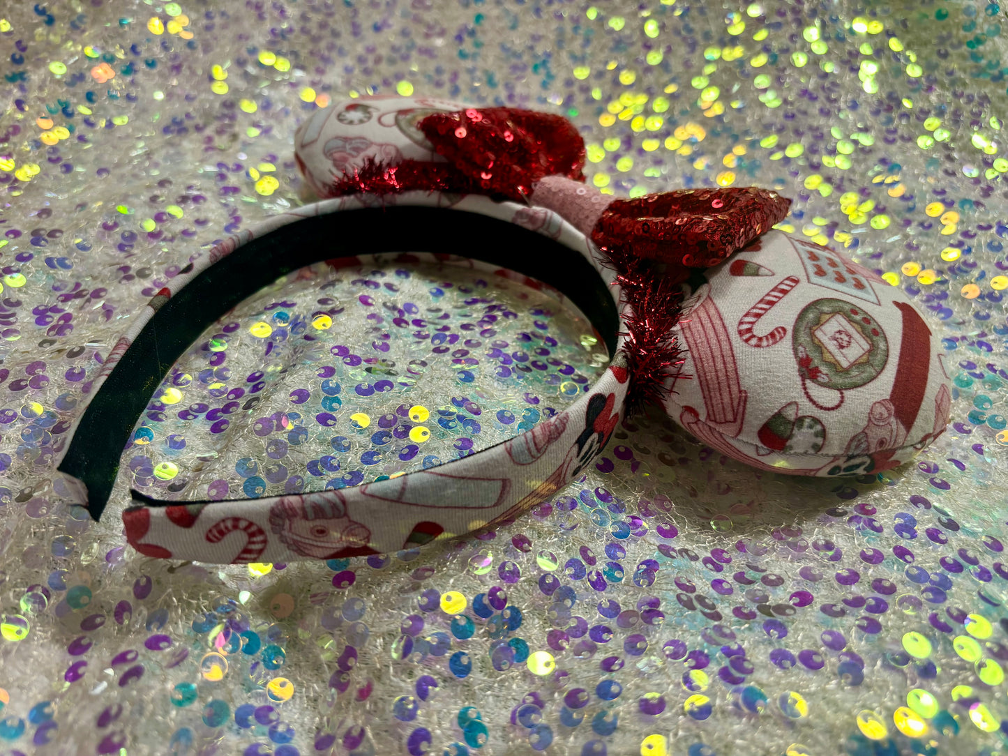 Christmas Stocking Stuffer Mouse Ears – Handmade Holiday Headband