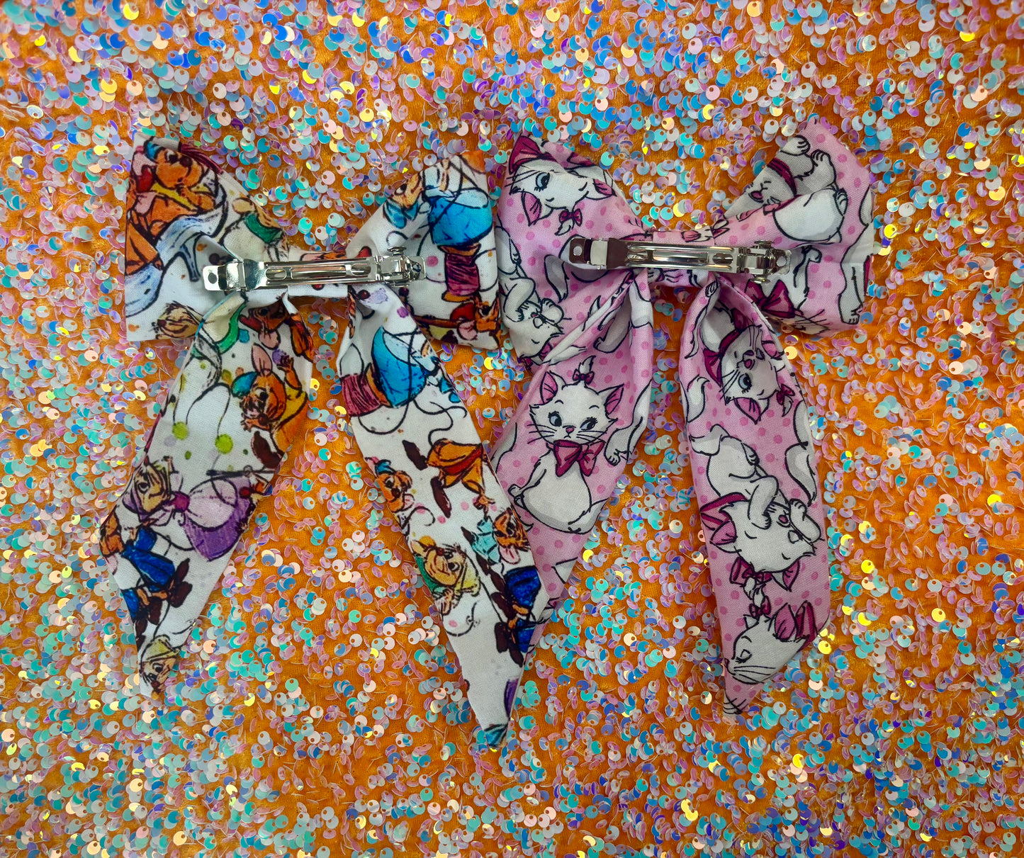 Cinderella Mice & Marie Aristocats Hair Bow Bundle | 2-Piece Classic Disney Set | Handmade & Ready to Ship