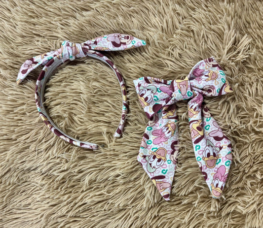 Leopard Pals Bow and Twisted Headband Bundle