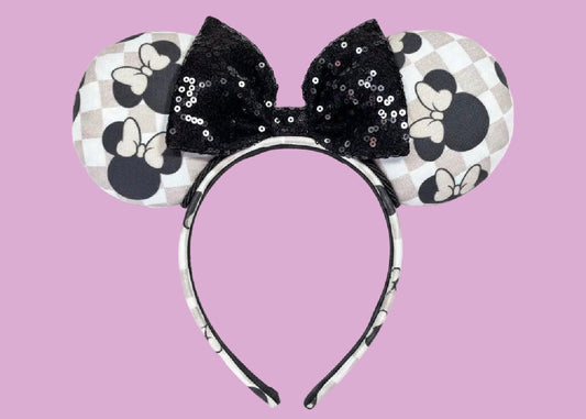Mouse Checkered Ear Headband – Handmade
