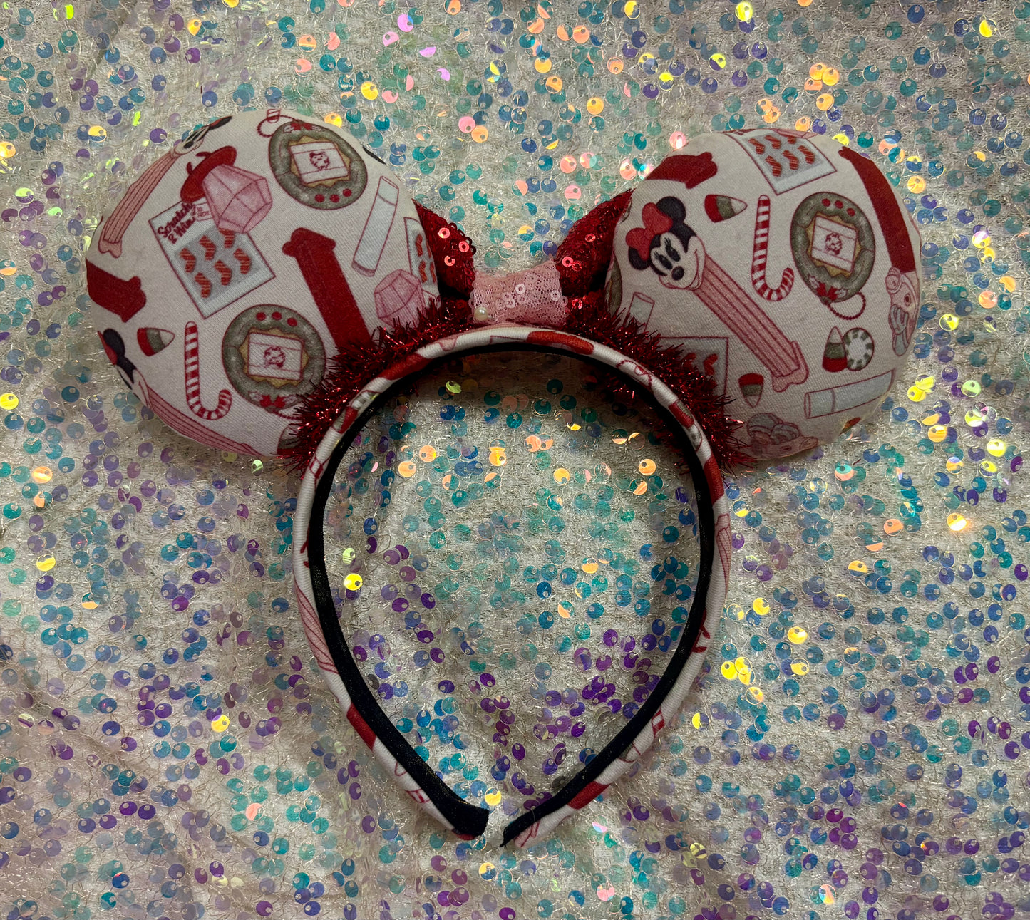 Christmas Stocking Stuffer Mouse Ears – Handmade Holiday Headband