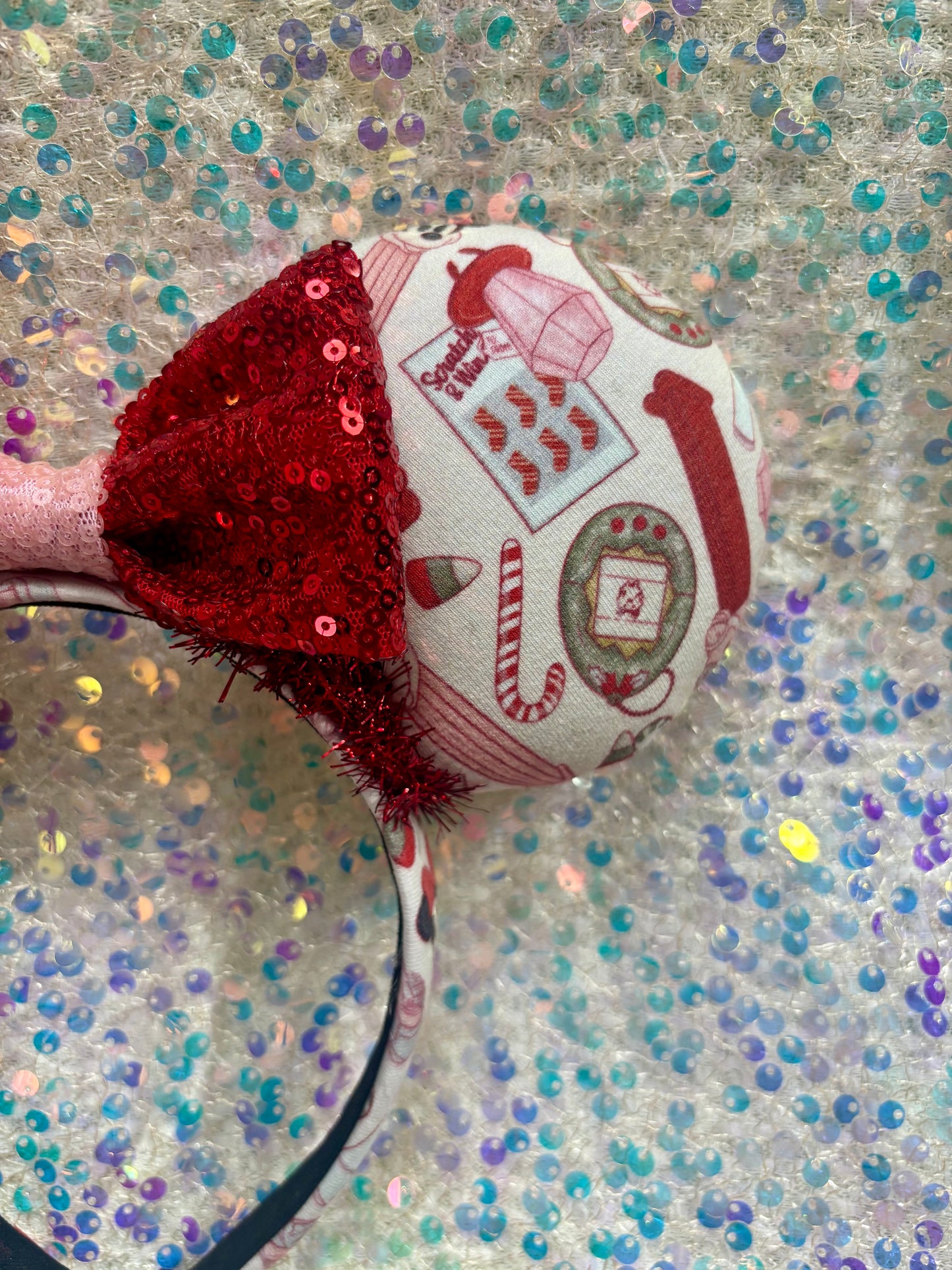 Christmas Stocking Stuffer Mouse Ears – Handmade Holiday Headband