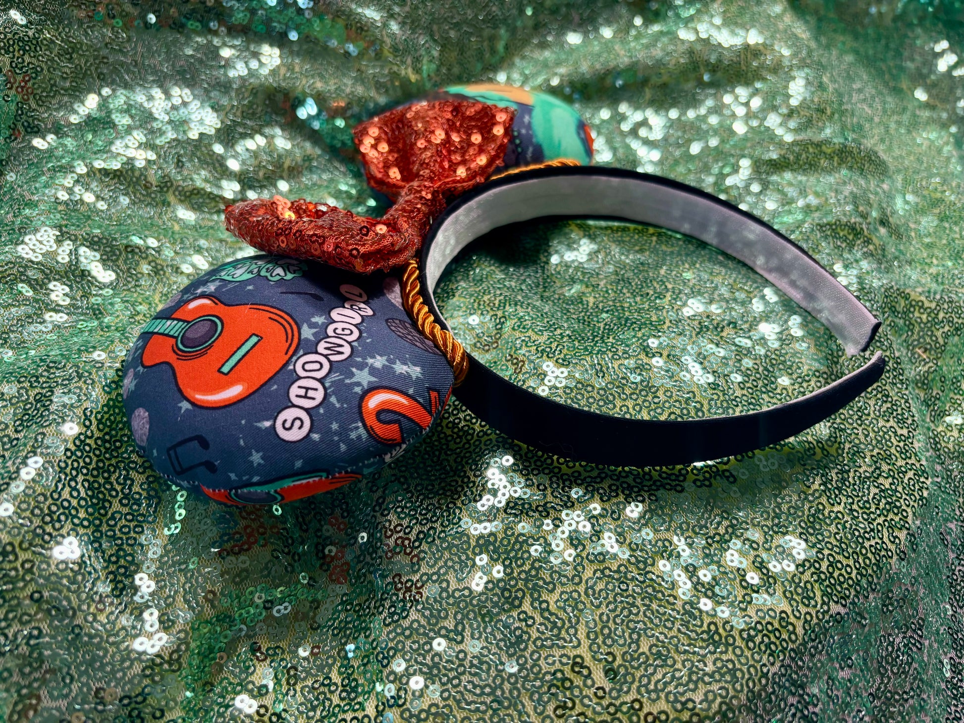 Side view of mouse ears. Handmade and ready to ship. 