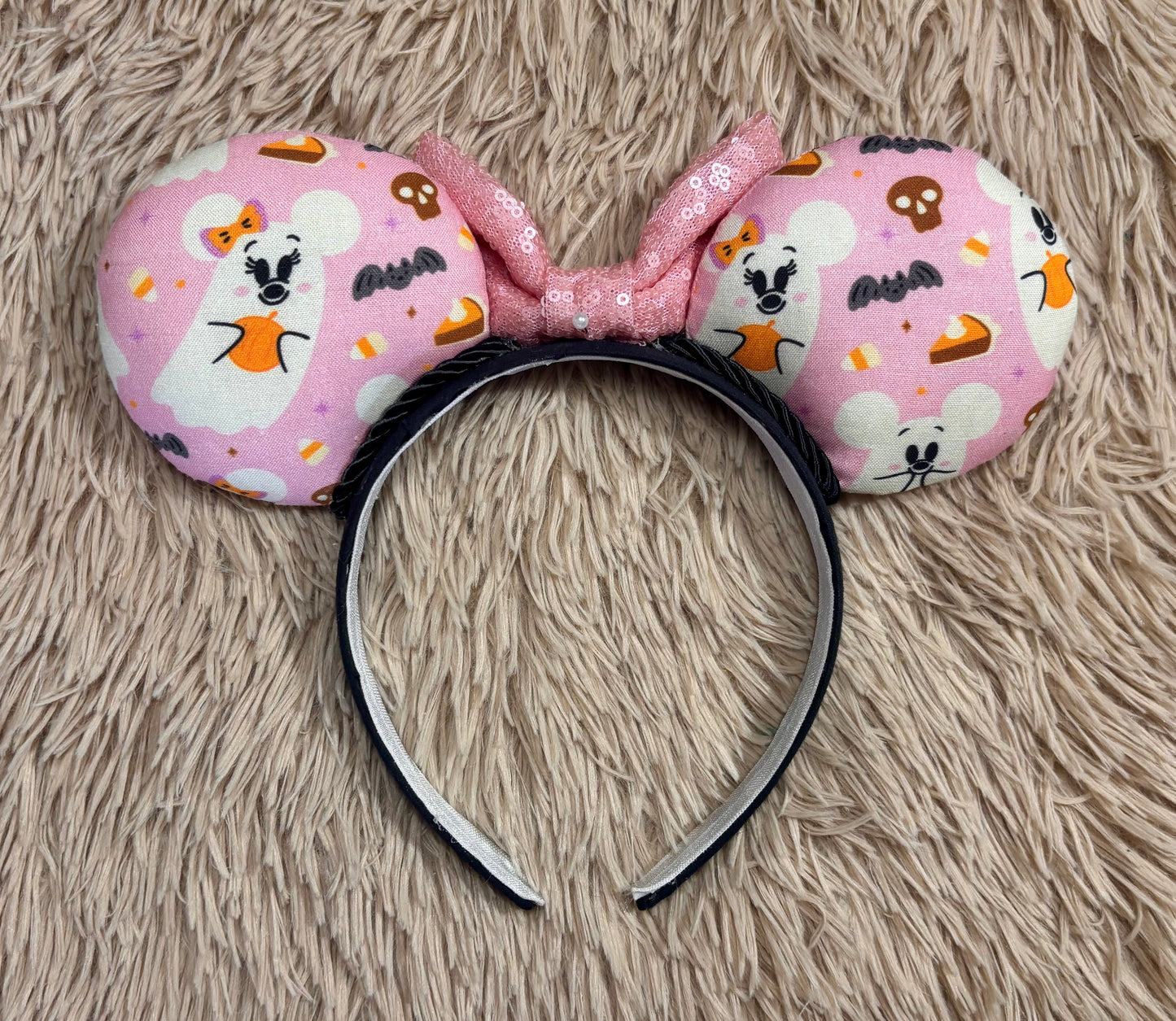 Pink Ghosts Ear Headband | Handmade Halloween Hair Accessory