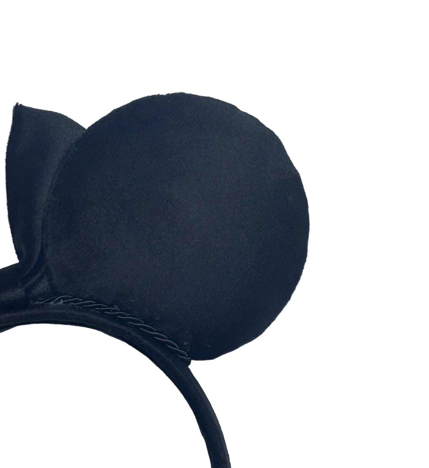 Black mouse ears headband on a gray background