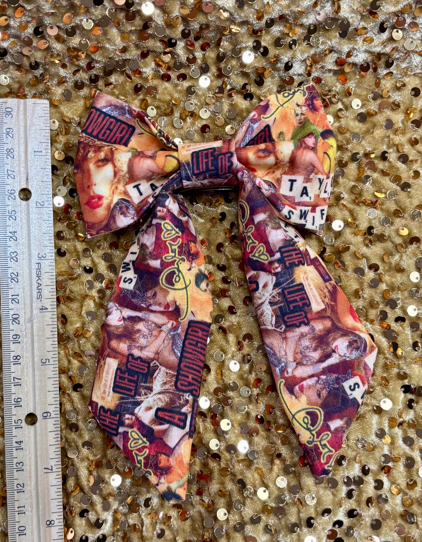 Showgirl Hair Bow Bundle | Orange & Green Taylor Swift Inspired | 2-Piece Handmade Set | Ready to Ship