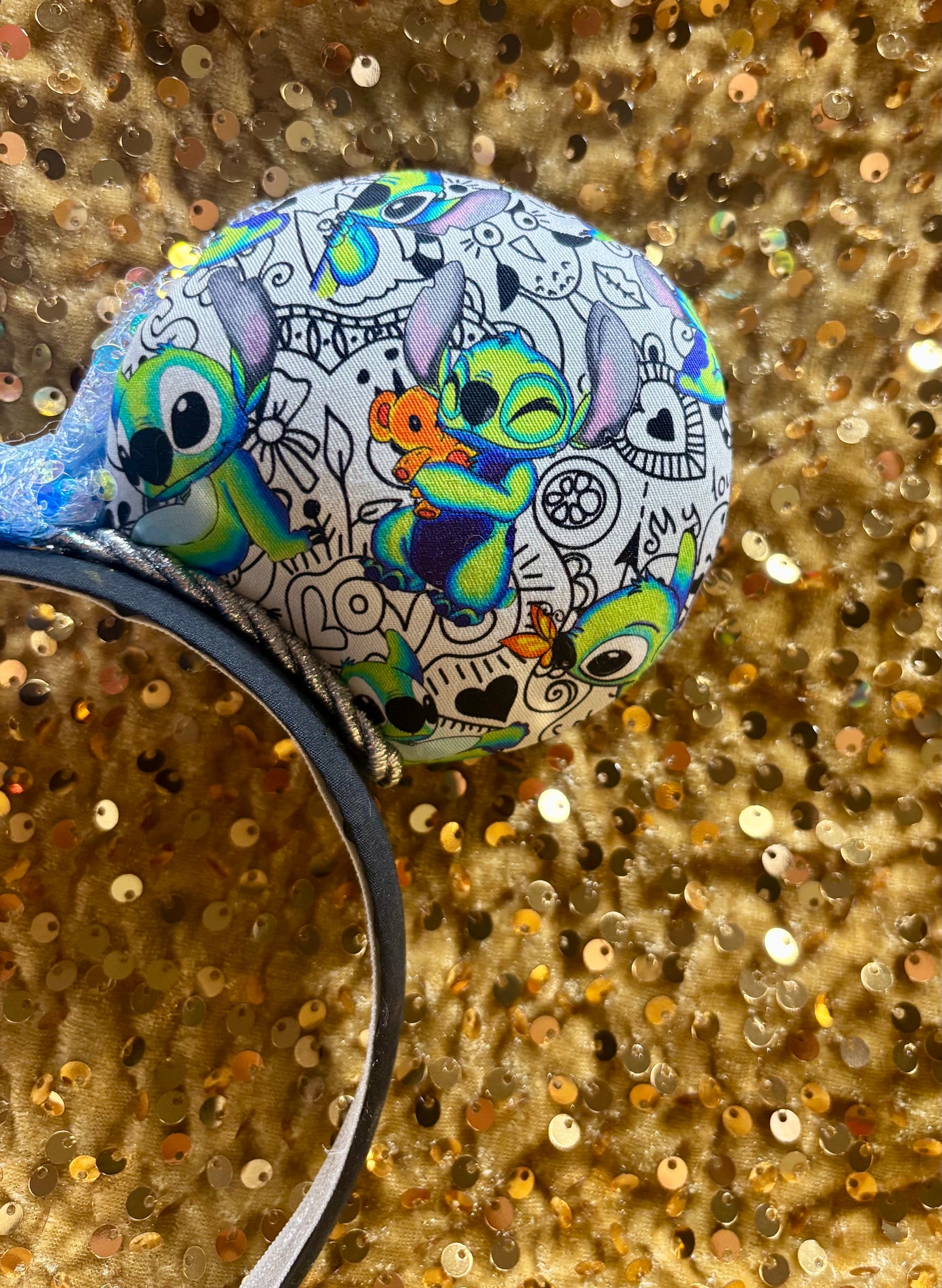 Neon Stitch Mouse Ears – Handmade Disney-Inspired Headband