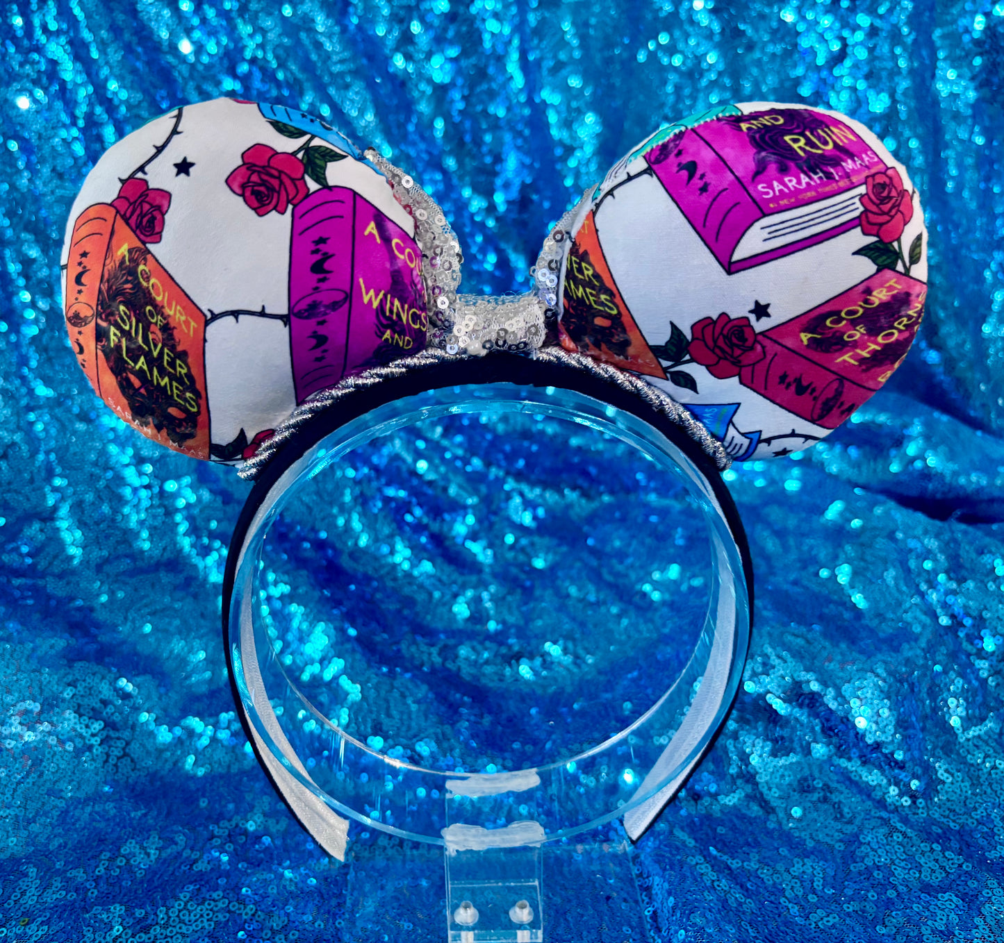 Back view of handmade and ready to ship mouse ears.