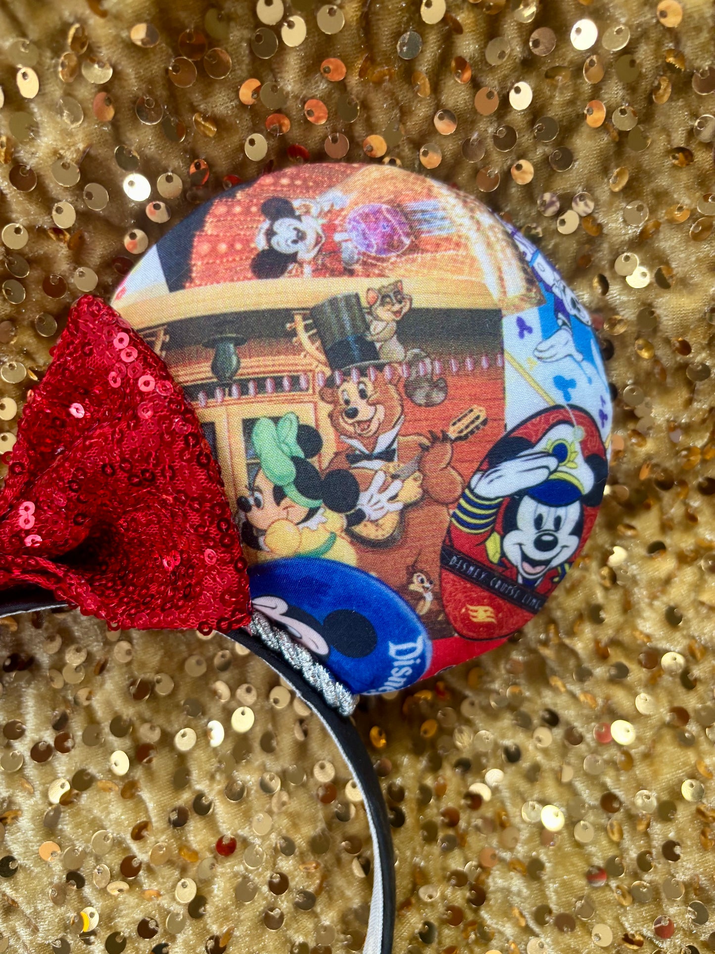 Park Collage Mouse Ears - Disney Theme Park Mickey Ear Headband