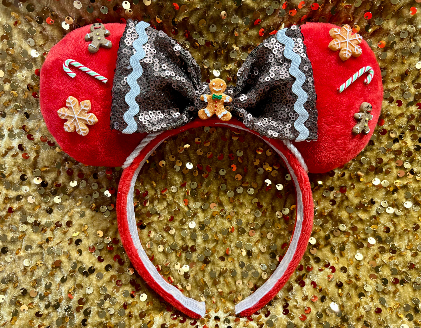Gingerbread Mouse Ears - Christmas Mickey Ear Headband for Disney Holiday Events