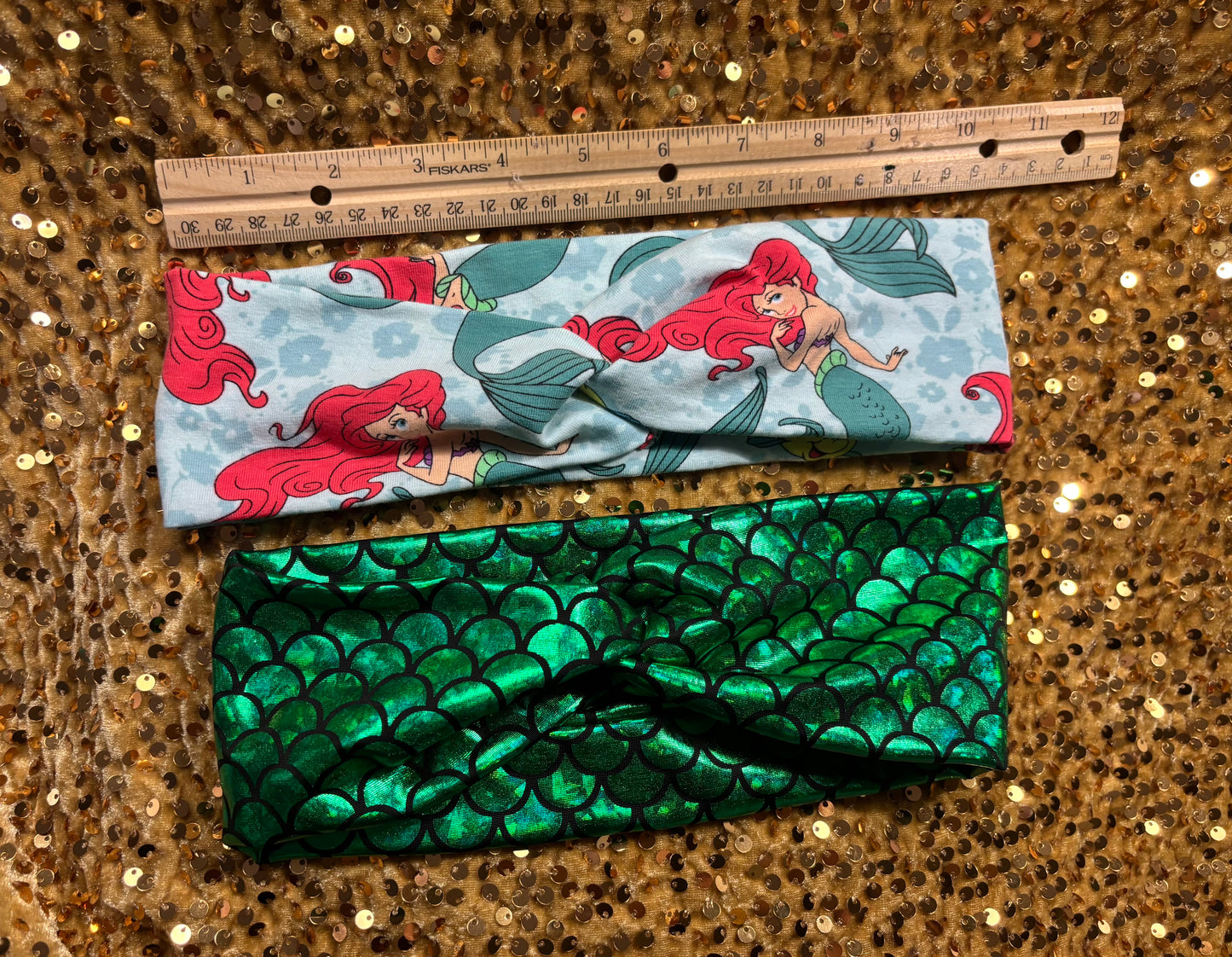 Ariel Inspired Mermaid Hair Bundle | 5-Piece Headwrap & Headband Set | Handmade & Ready to Ship