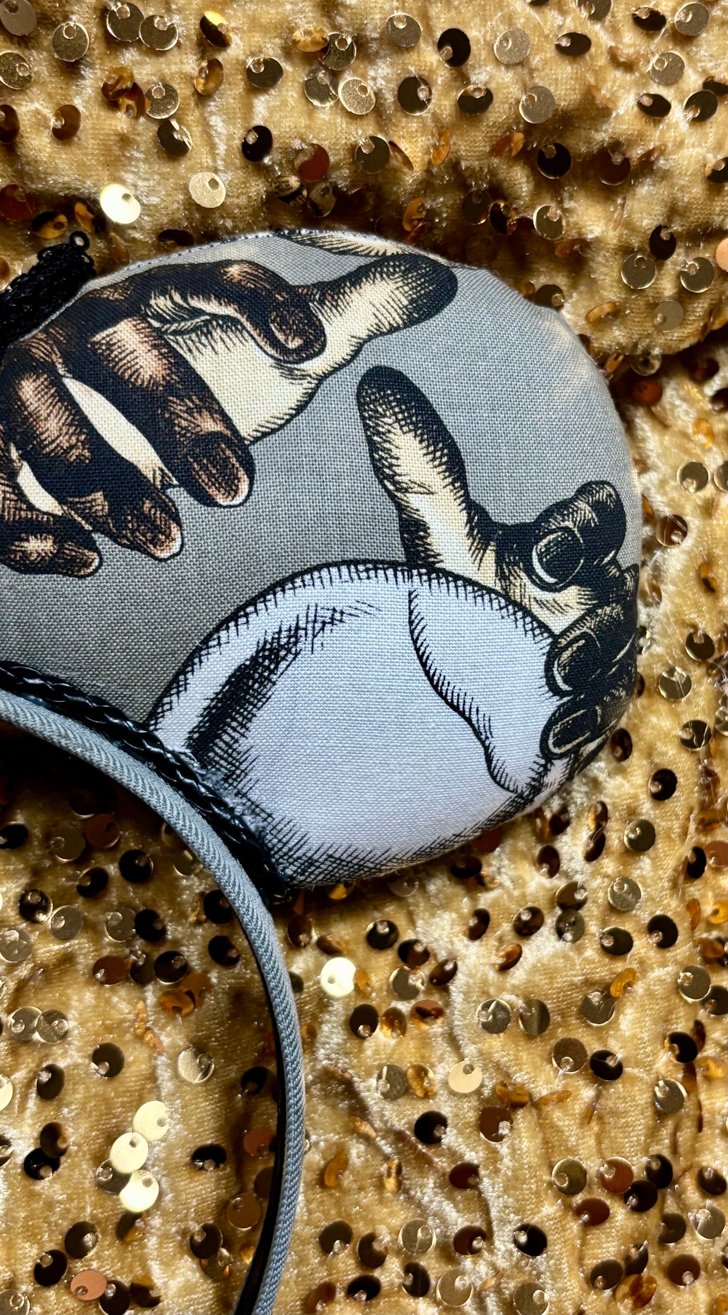 Keep It Creepy Mouse Ears | Handmade One-of-a-Kind Halloween Disney Headband with Sequin Bow