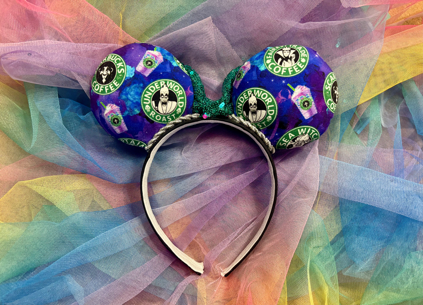 Caffeinated Villains Mouse Ears - Disney Villain Coffee Mickey Ear Headband