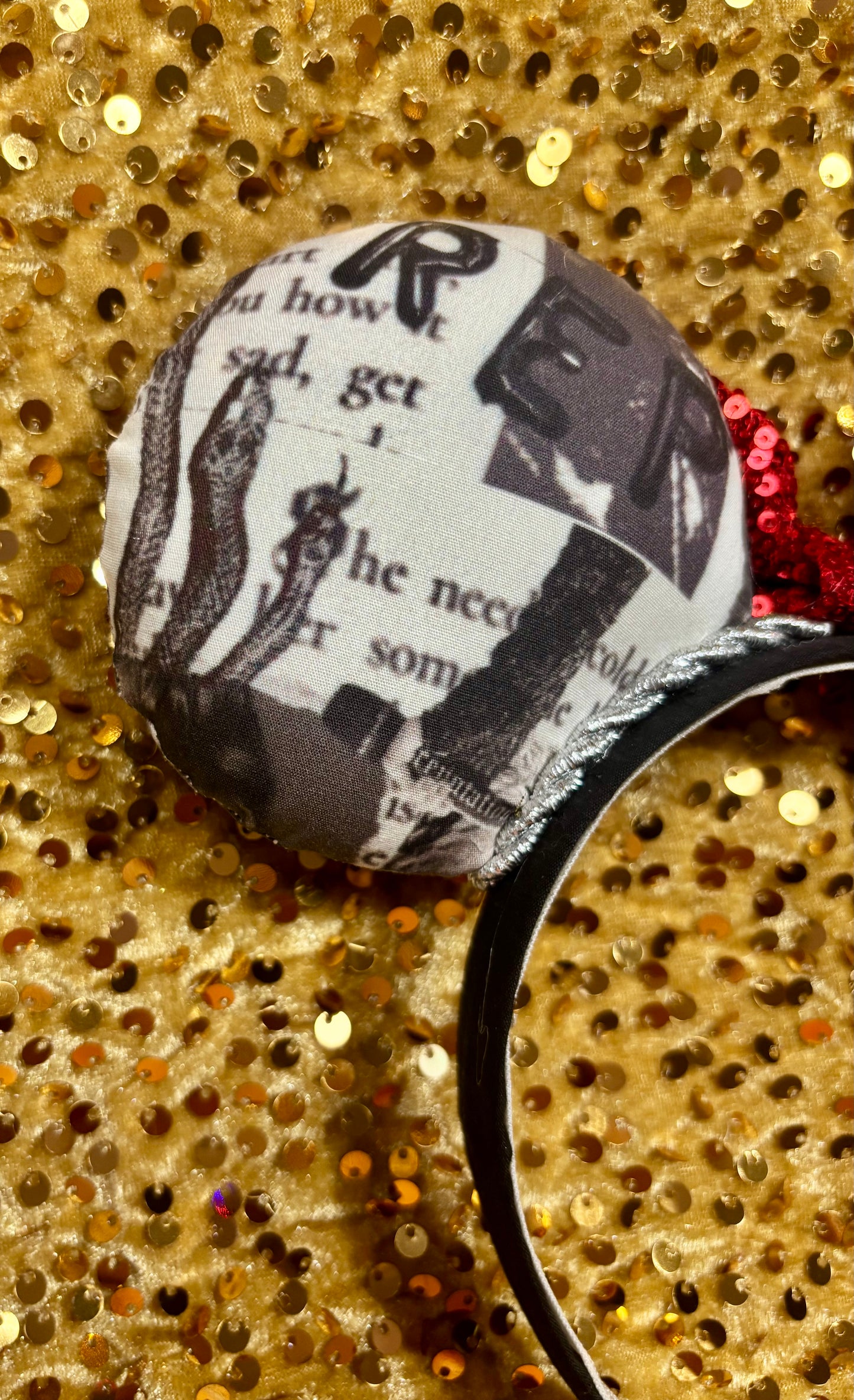 Taylor Swift So It Goes Mouse Ears – Handmade Disney-Inspired Headband with Red Sequin Bow