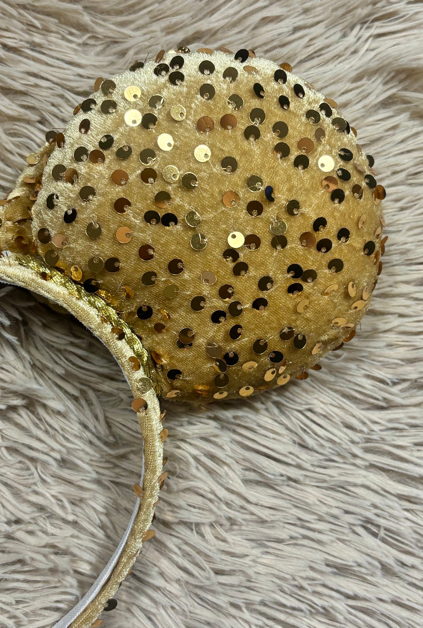Gold Velvet Sequin Ears