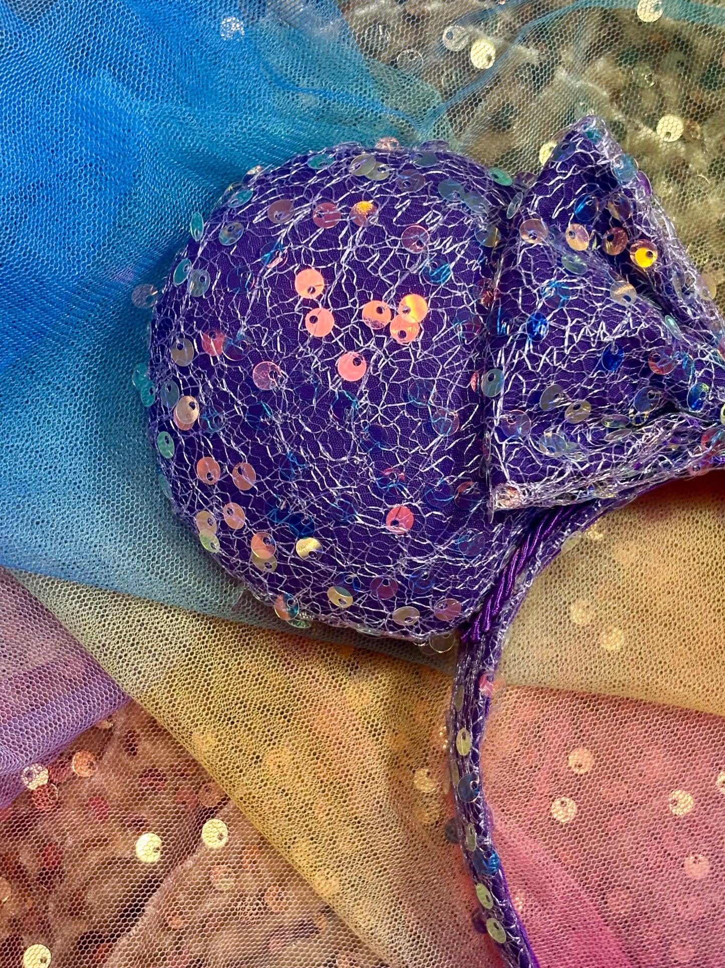 Purple Sequin Mouse Ears - Sparkle Mickey Ear Headband for Disney & Rapunzel