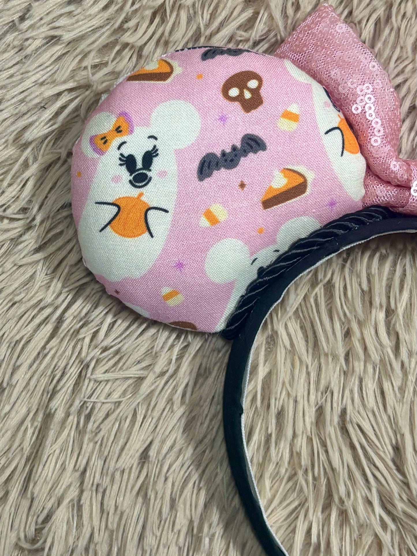 Pink Ghosts Ear Headband | Handmade Halloween Hair Accessory