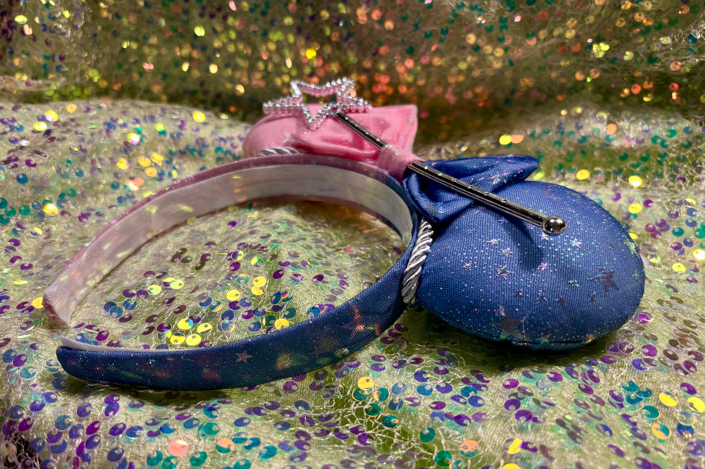 Sleeping Beauty Mouse Ears | Make It Pink Make It Blue Iridescent Star Headband