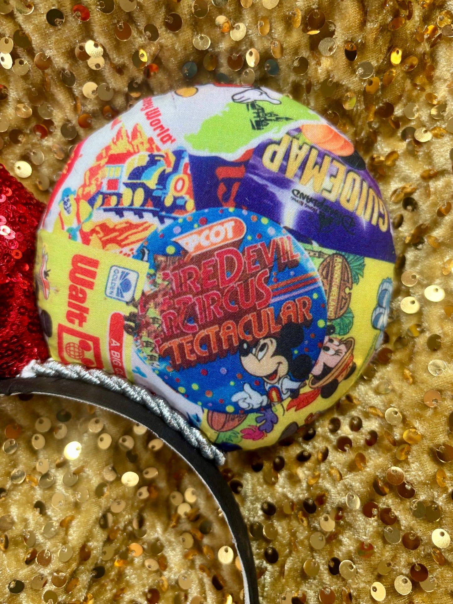 Park Collage Mouse Ears - Disney Theme Park Mickey Ear Headband