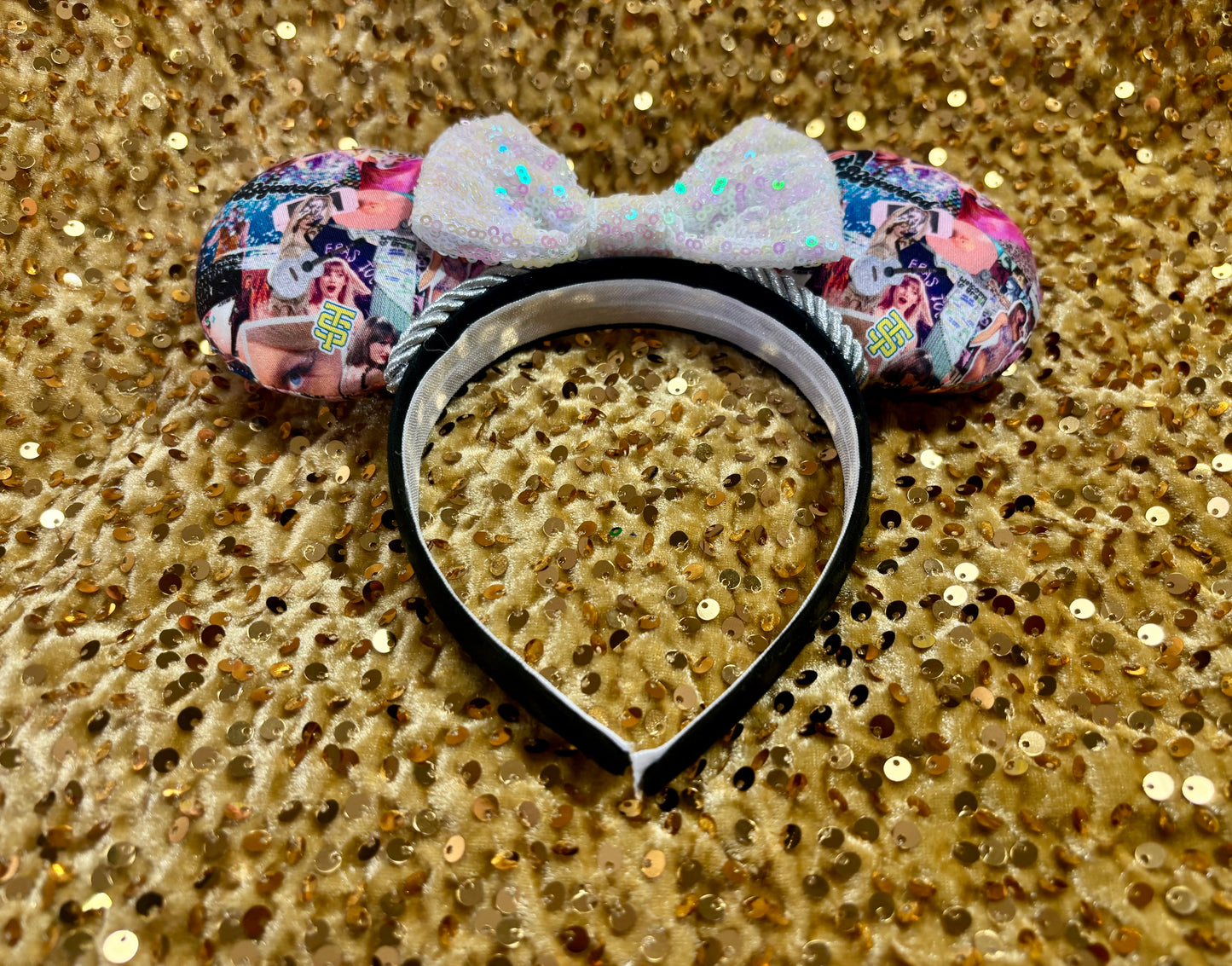 Bejeweled Mouse Ears Headband | Taylor Swift Inspired | Sparkly Swiftie Theme Park Ears | Ready to Ship