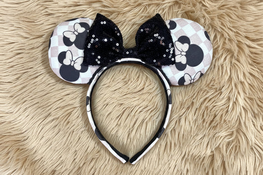 Mouse Checkered Ear Headband – Handmade