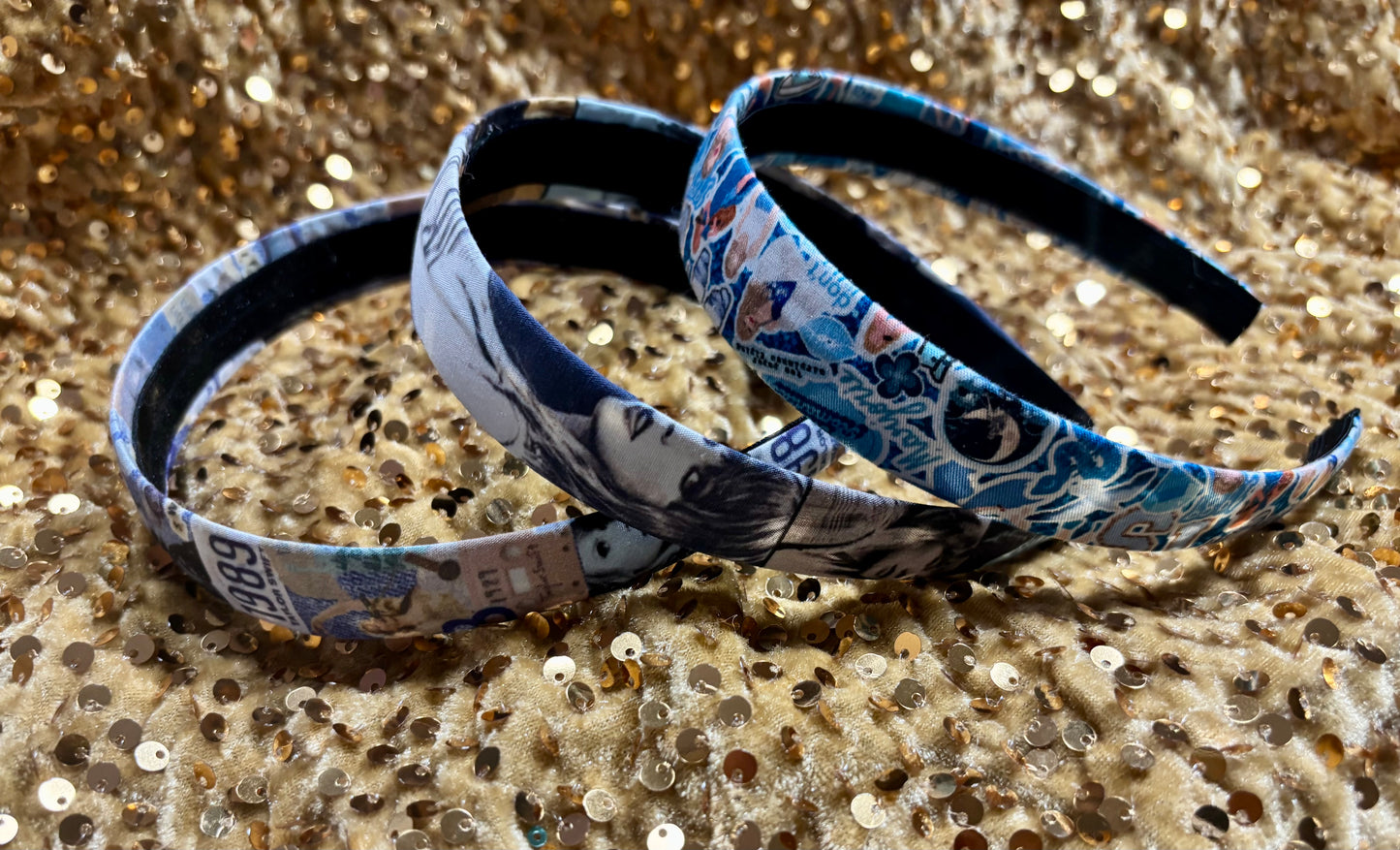 3 headbands total. All are Blue in various Swiftie inspired prints. Handmade and ready to ship.