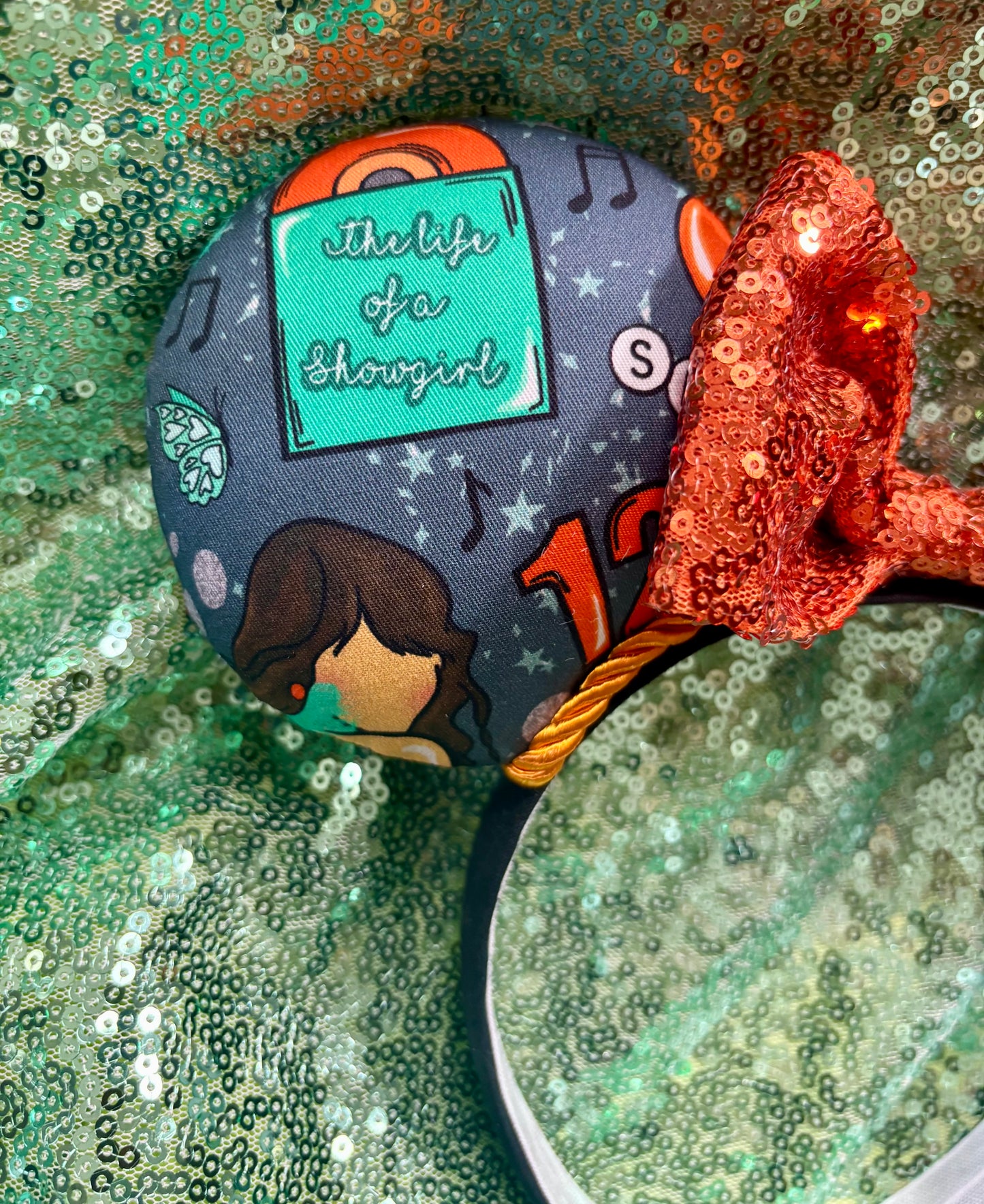 Wish List Mouse Ears | LOAS Inspired Orange Sequin Bow Theme Park Headband