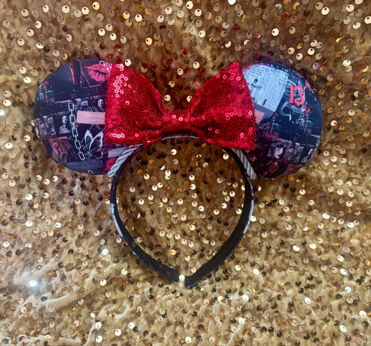 Getaway Car Mouse Ears – Taylor Swift Reputation Inspired Handmade Disney Headband | Red Sequin Bow