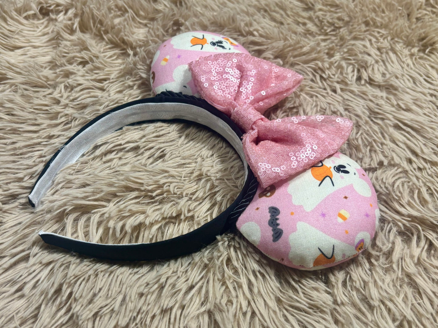Pink Ghosts Ear Headband | Handmade Halloween Hair Accessory
