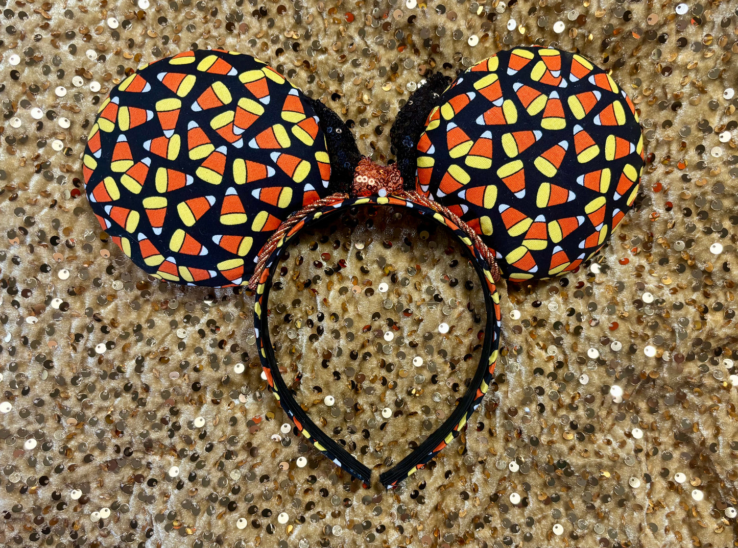 Candy Corn Mouse Ears - Halloween Mickey Ear Headband for Disney Park Days