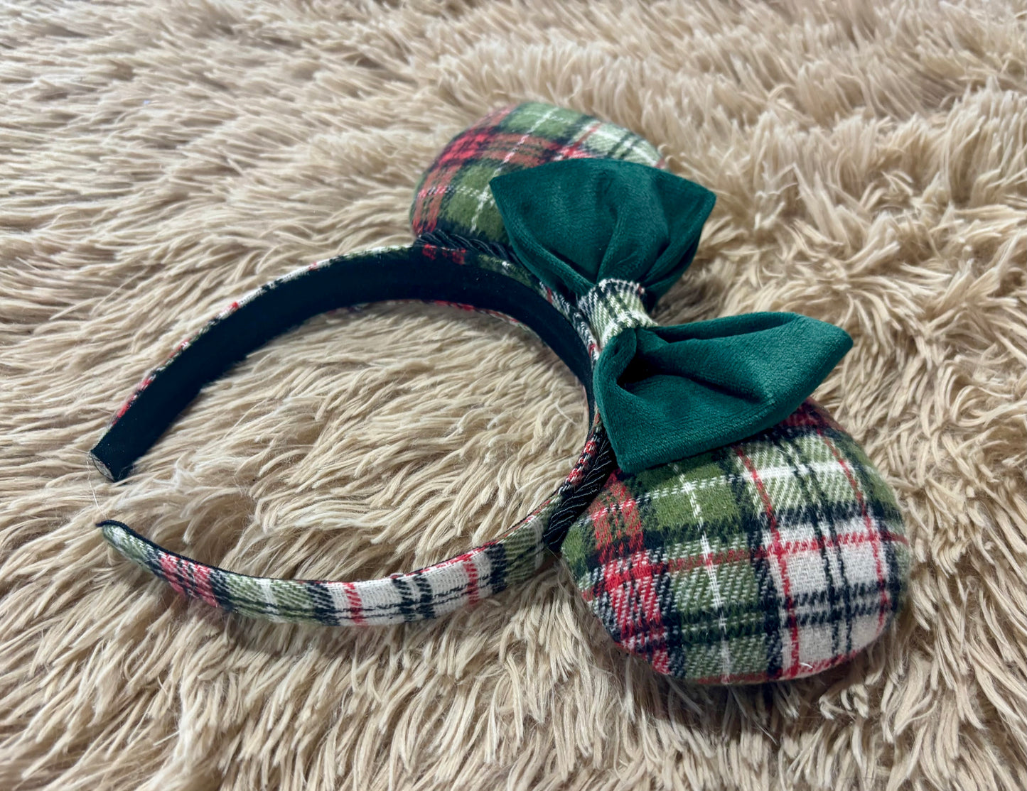 Plaid & Pine Green Ears