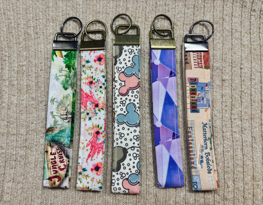 Magic Kingdom Keychain Wristlet Bundle | 5-Pack Disney Inspired Set | Handmade & Ready to Ship