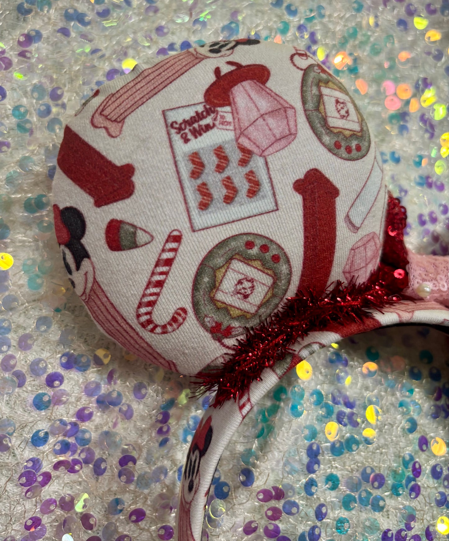 Christmas Stocking Stuffer Mouse Ears – Handmade Holiday Headband