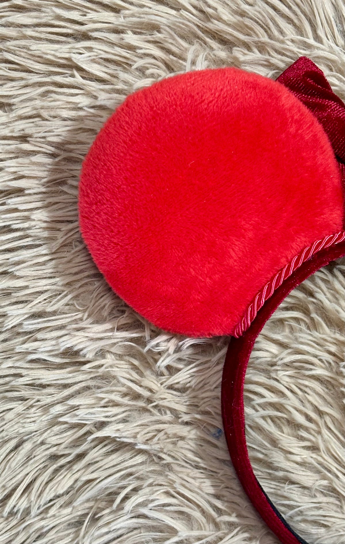 Red Plush Ear Headband