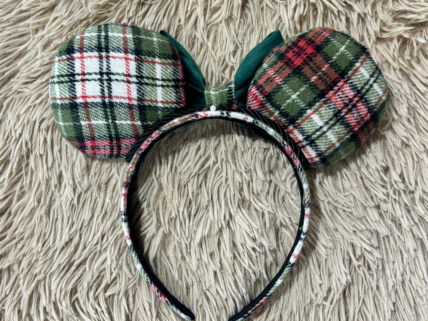 Plaid & Pine Green Ears