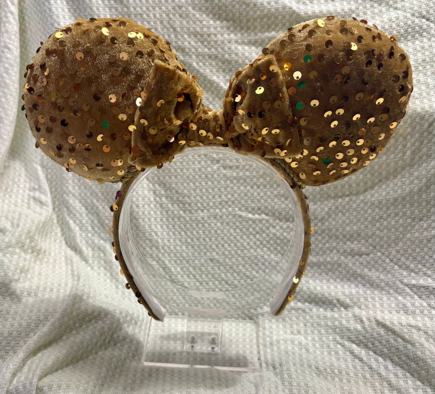Gold Velvet Sequin Mouse Ears -  Deluxe Theme Park Headband