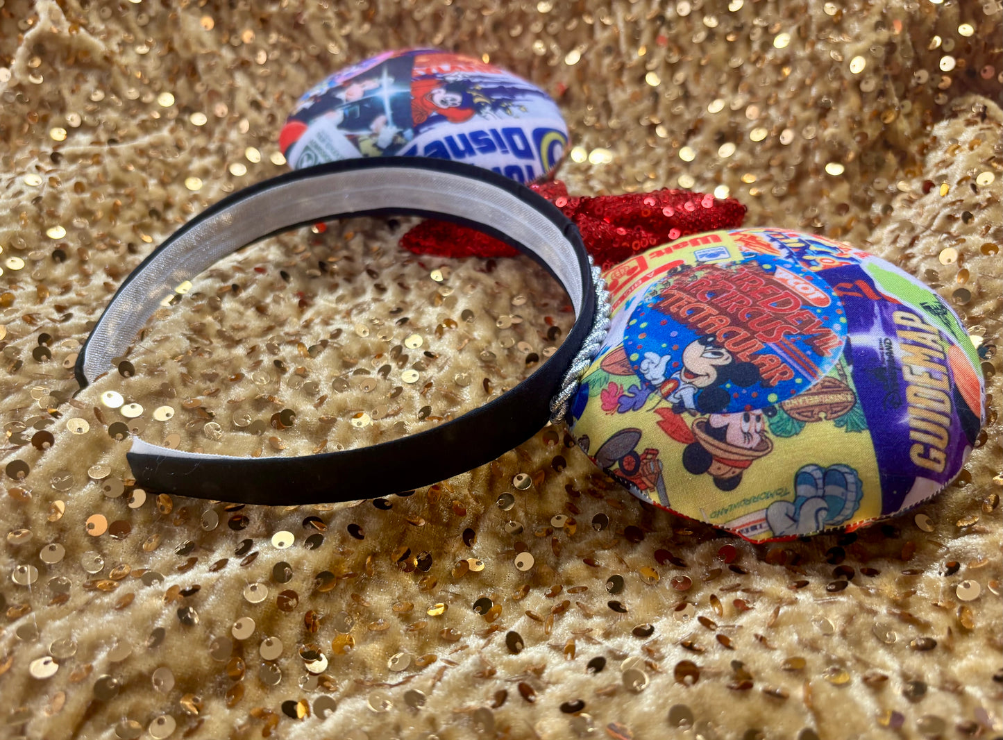Park Collage Mouse Ears - Disney Theme Park Mickey Ear Headband