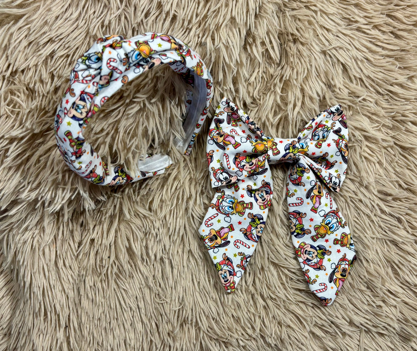 Christmas Pals Hairbow and knotted headband Bundle