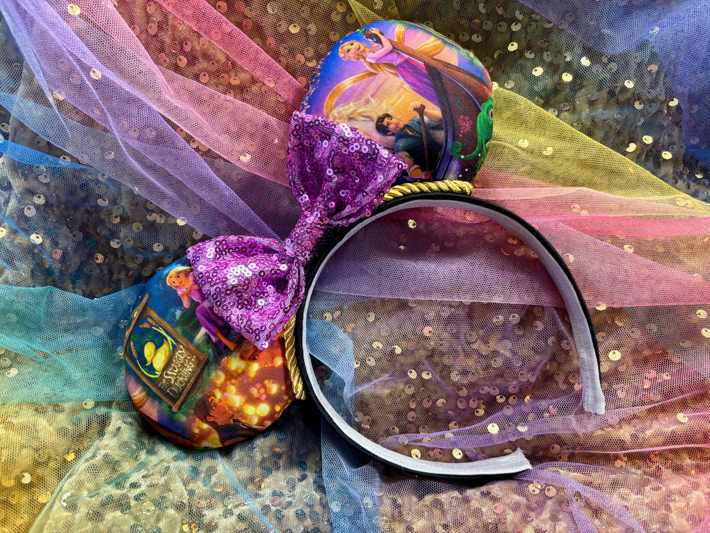 Tangled Inspired Mouse Ears - Rapunzel Purple Mickey Ears Headband