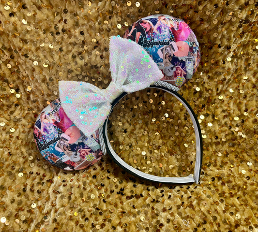 Bejeweled Mouse Ears Headband | Taylor Swift Inspired | Sparkly Swiftie Theme Park Ears | Ready to Ship