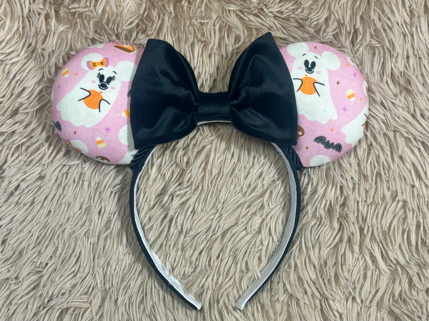 Pink Ghosts Ear Headband | Handmade Halloween Hair Accessory