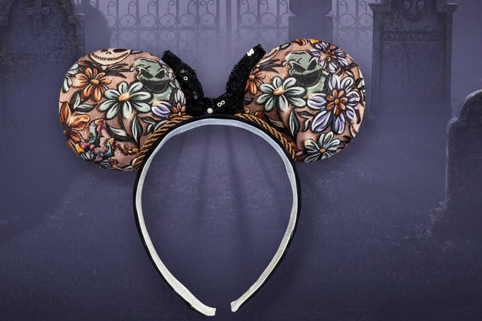 Pretty Nightmare Mouse Ears | Handmade Nightmare Before Christmas Disney Headband with Sequin Bow