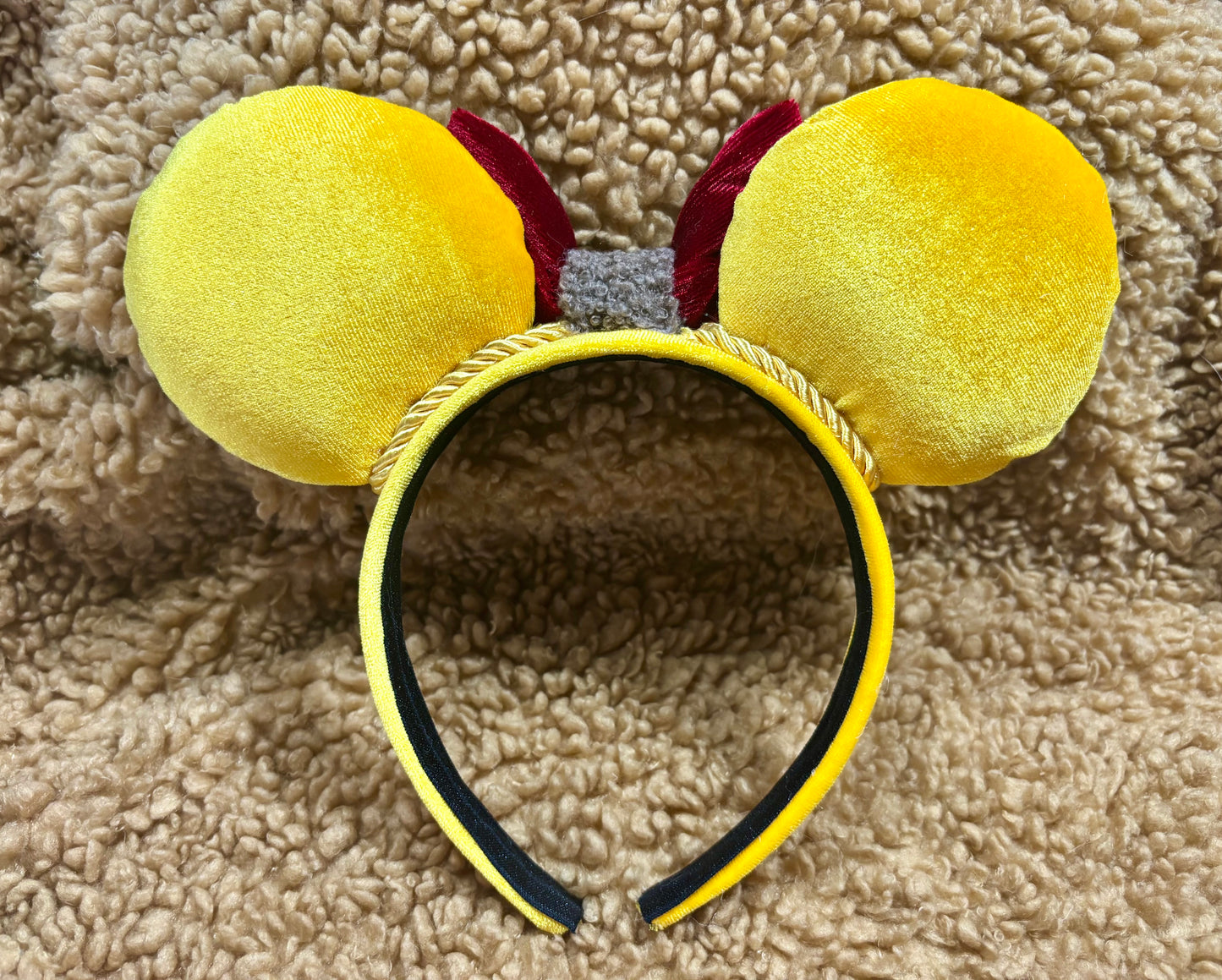 Winnie the Pooh Mouse Ears | Handmade Pooh-Inspired Disney Headband with Honey Accent & Plush Bow